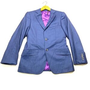 J.Hilburn Vitale Barberis Canonico Blazer Jacket Men's 34 Blue Single Breasted